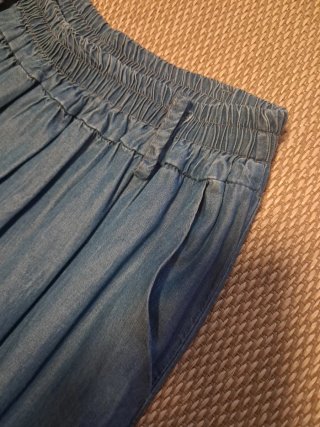 Falda larga azul (lyocell)