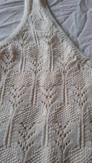 Camiseta tirantes tricot mujer blanco roto