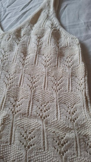 Camiseta tirantes tricot mujer blanco roto