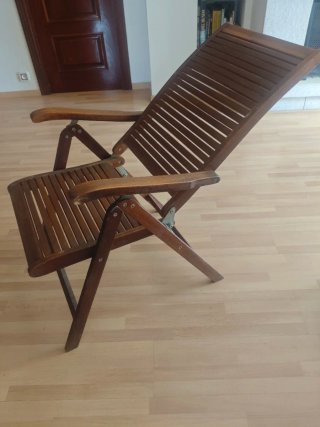 2 Tumbonas de madera teka con colchonetas