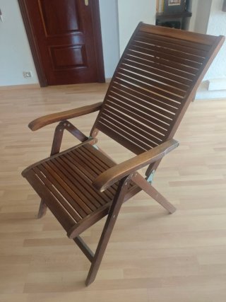 2 Tumbonas de madera teka con colchonetas