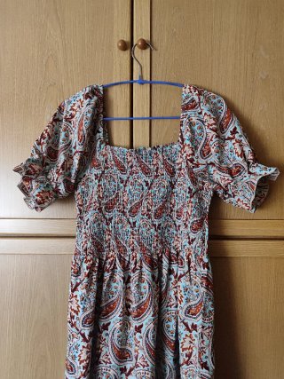 Vestido largo estampado paisley