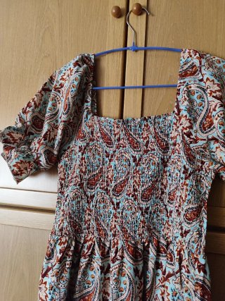 Vestido largo estampado paisley