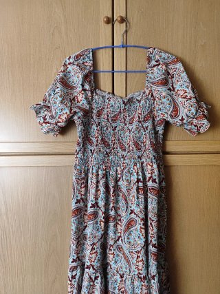Vestido largo estampado paisley