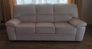Divano 3 posti in pelle bianco