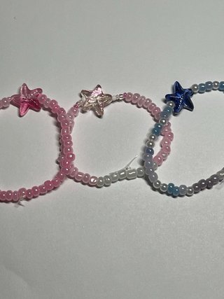 Set 3 Pulseras Pastel Estrella Hechas a Mano