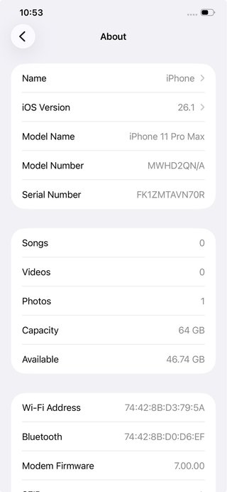 iPhone 11 Pro Max 64GB Nero Batteria 84%
