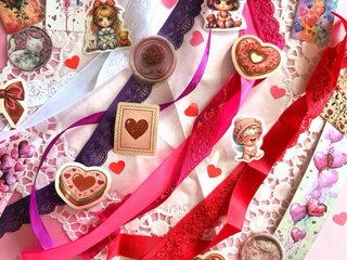 Material Scrapbooking Amor Corazones 53 piezas