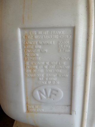 Depósito 2000L ETS Werit France