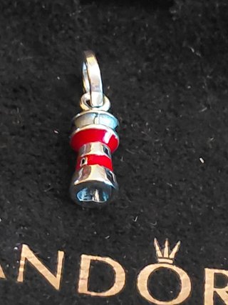 Charm Pendente Faro Rosso Argento