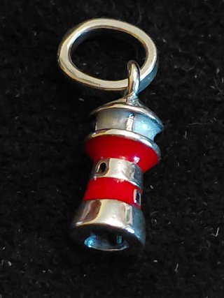 Charm Pendente Faro Rosso Argento