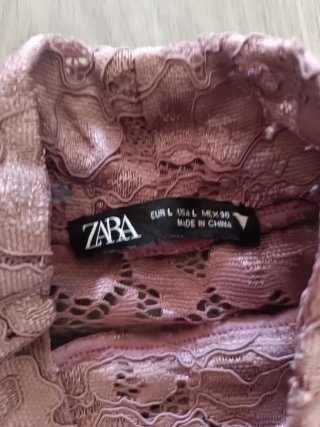 Body de encaje Zara rosa mujer