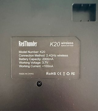 Teclado Gaming RedThunder K20 TKL Inalámbrico