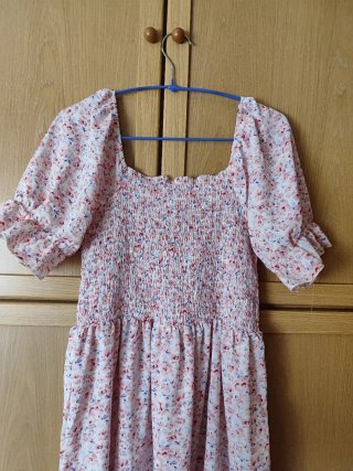Vestido largo floral rosa