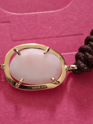 Pulsera Tous Oro Rosa y Piedra Ovalada