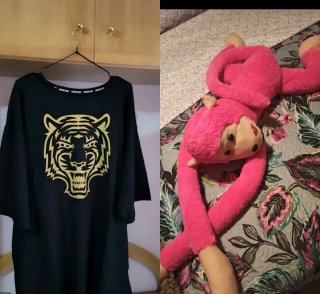 Camiseta negra con estampado de tigre