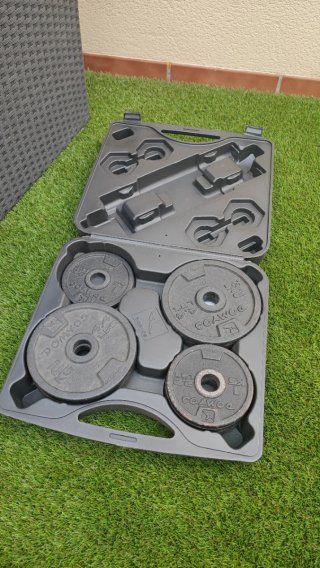 Banco de musculación y pesas 32 kg