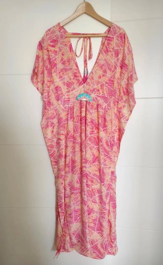 Vestido largo maxi estampado hojas seda 38 40 42