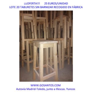 Lote taburetes altos madera barra bar. Baratos