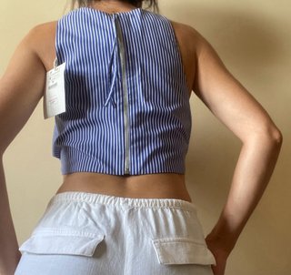 Top rayas azul y blanco Stradivarius Talla M
