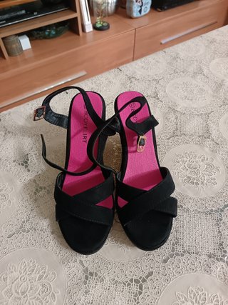 Sandali Zeppa Fiori Ricamati