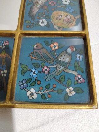 Cuadro-espejo decorativo aves y flores