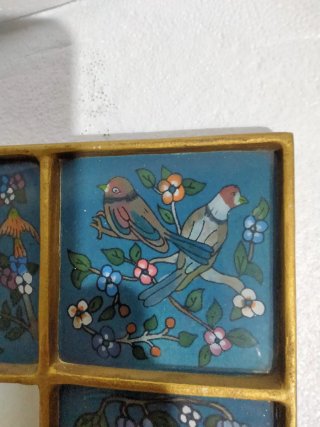 Cuadro-espejo decorativo aves y flores