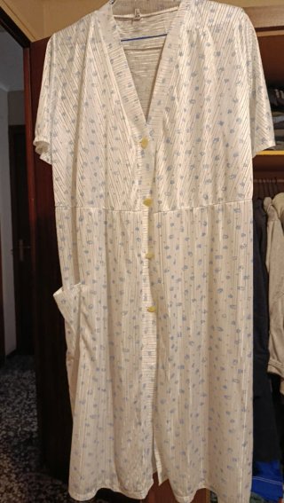 Camisón señora blanco y azul