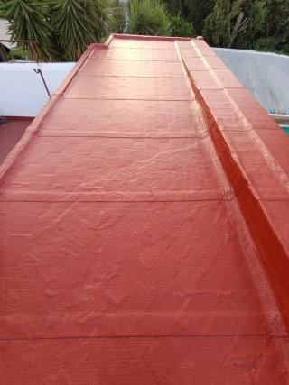 Tela asfáltica con pintura