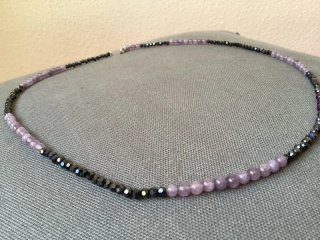 Collar Calcedonia y Cristal Morado Negro