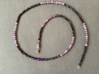 Collar Calcedonia y Cristal Morado Negro