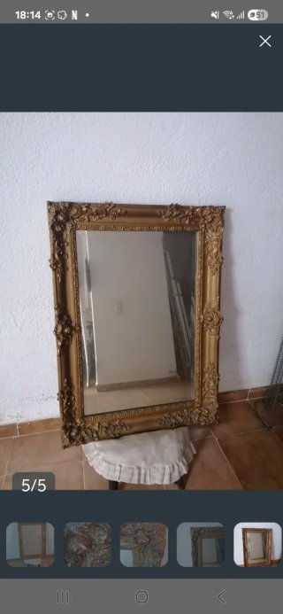 Espejo Marco Dorado