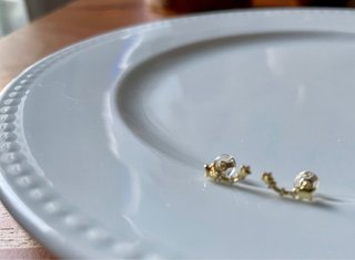 Pendientes Pequeños en Vermeil- Plata y Oro18K .
