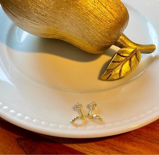 Pendientes Pequeños en Vermeil- Plata y Oro18K .