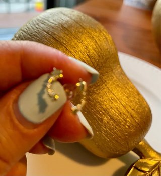 Pendientes Pequeños en Vermeil- Plata y Oro18K .