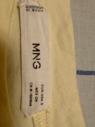 Camiseta Mango Mujer Amarilla