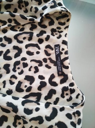 Vestido Zara Estilo Pareo Satin Animal Print Talla