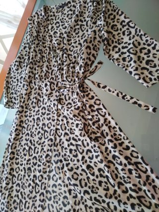 Vestido Zara Estilo Pareo Satin Animal Print Talla