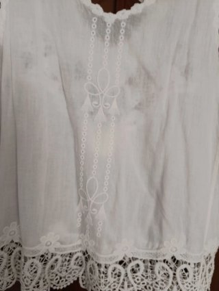 Blusa blanca bordada,tipo ibicenca