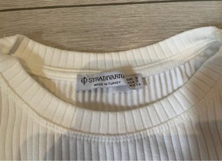 Top blanco Stradivarius talla S