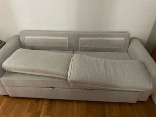 Sofá Cama 3 Plazas Beige Tela