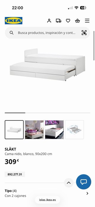 Cama nido Ikea 90x200