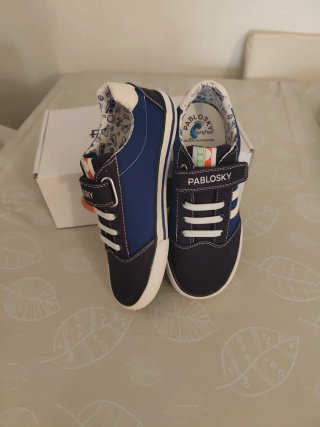 Zapatillas Pablosky Azul Marino y Blanco