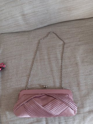 Bolso de fiesta rosa satinado