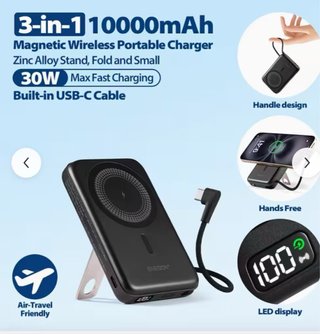 Batteria esterna magnetica, caricabatterie wireless 10000mAh