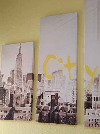 Conjunto de 5 cuadros de ciudad