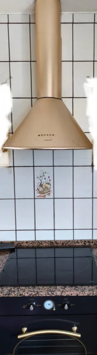 Campana extractora cocina dorada