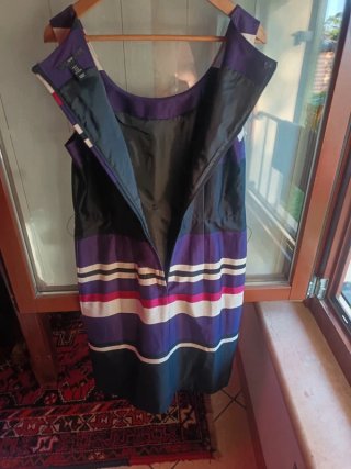 Abito H&M righe viola, nero, fucsia - Taglia 42