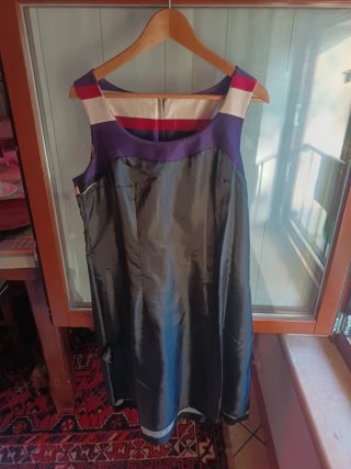 Abito H&M righe viola, nero, fucsia - Taglia 42