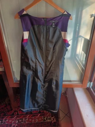 Abito H&M righe viola, nero, fucsia - Taglia 42